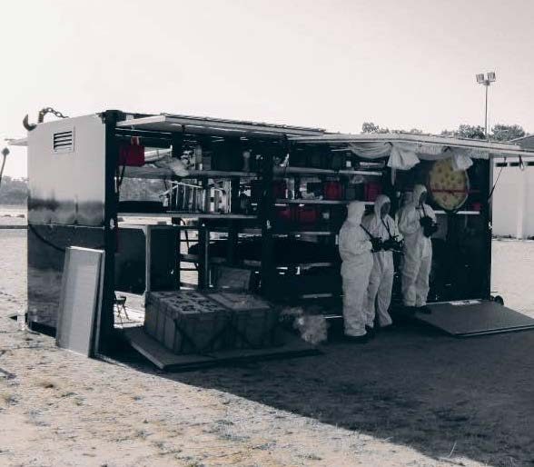 Militaire container ingericht door AB Technics Militaire container ingericht door AB Technics